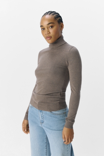 Object Trui OBJTHESS L/S ROLLNECK KNIT PULLOVER 23033228 MOREL/MELANGE