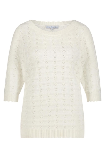 Red Button T-shirt SWEET POINTELLE SRB4494 OFF WHITE