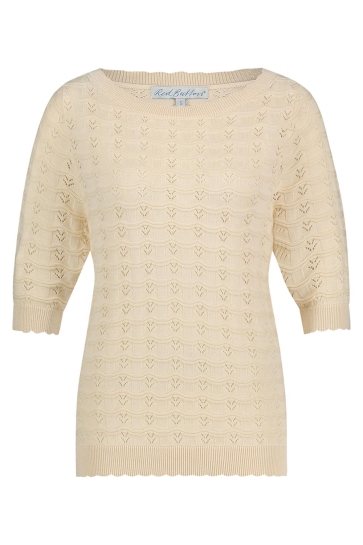 Red Button T-shirt SWEET POINTELLE SRB4494 BUTTER