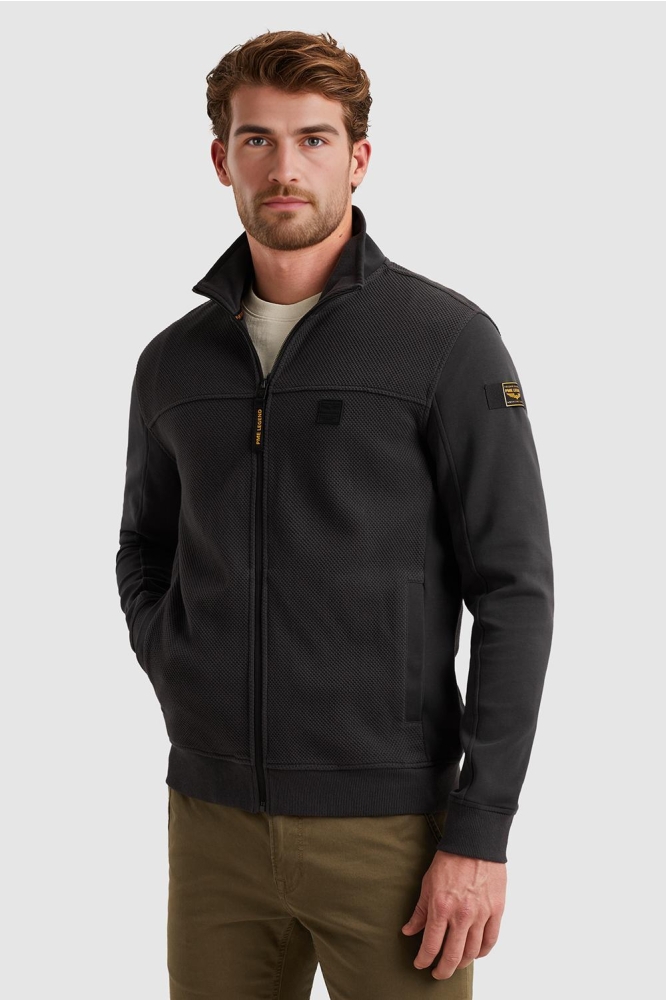 PME legend blauwe heren vest | Model zijaanzicht