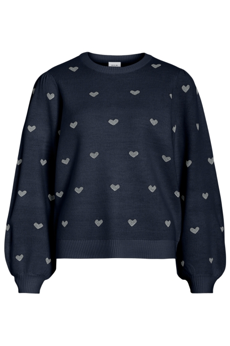 Vila blauwe dames trui | Vooraanzicht