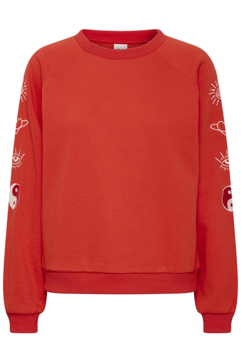 Ichi rode dames sweater | Vooraanzicht