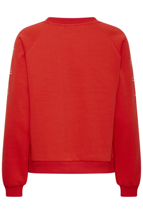 Ichi rode dames sweater | Achteraanzicht