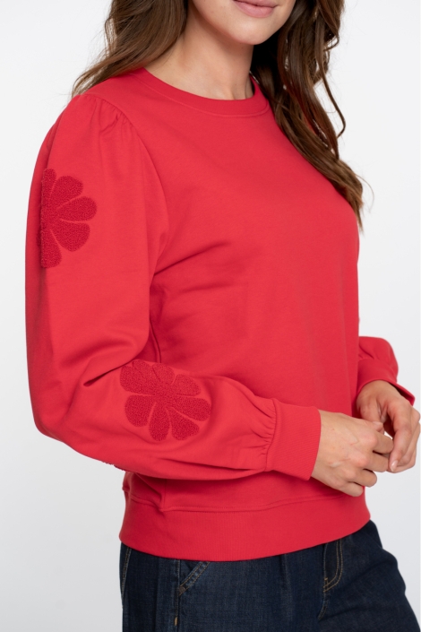Geisha rode dames sweater | Model zijaanzicht
