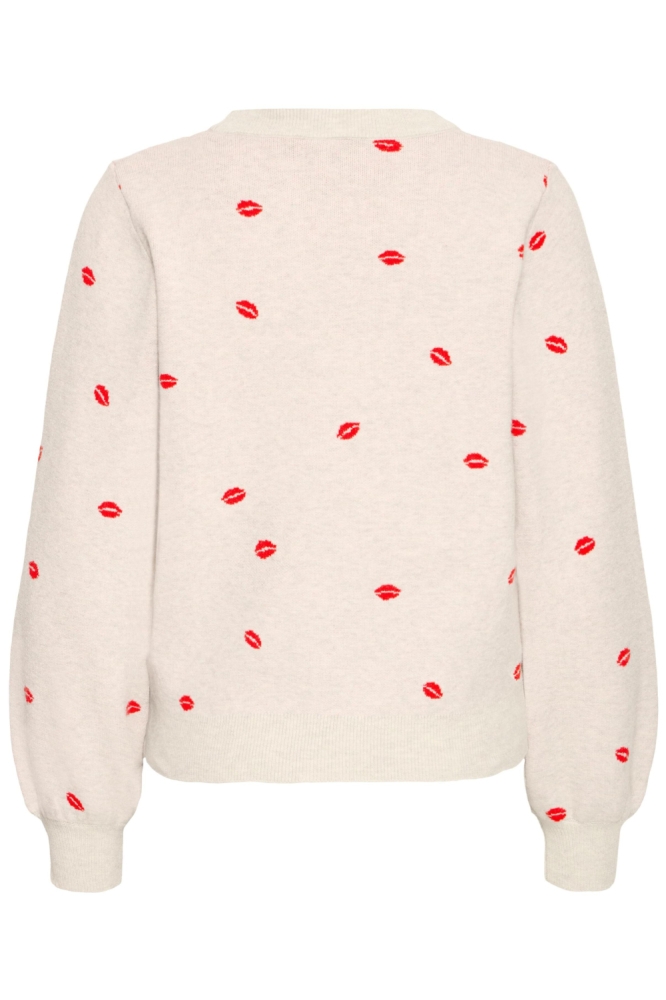Ichi beige dames trui | Achteraanzicht