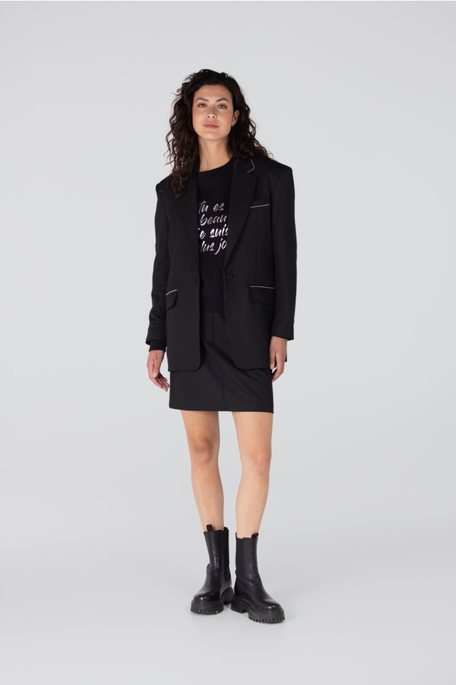 Juffrouw Jansen zwarte dames sweater | Model