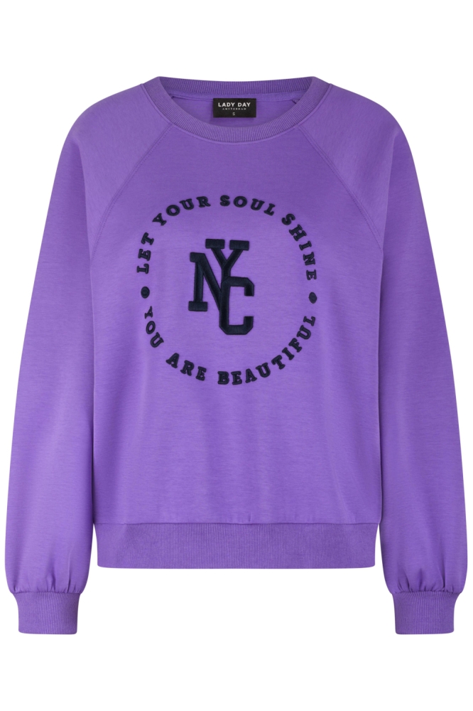 Lady Day paarse dames sweater | Vooraanzicht