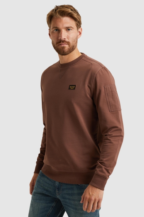 PME legend bordeaux heren sweater | Model zijaanzicht