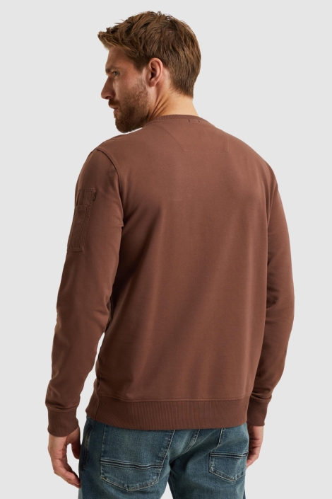 PME legend bruine heren sweater | Model achteraanzicht