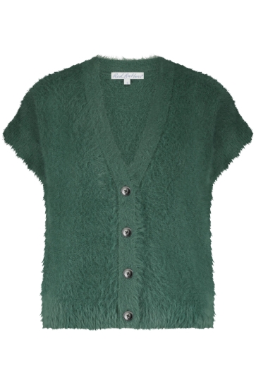 Red Button Vest SLEEVELESS FUZZY SRB4672 PINE