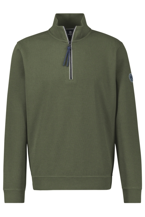 Lerros groene heren sweater | Vooraanzicht