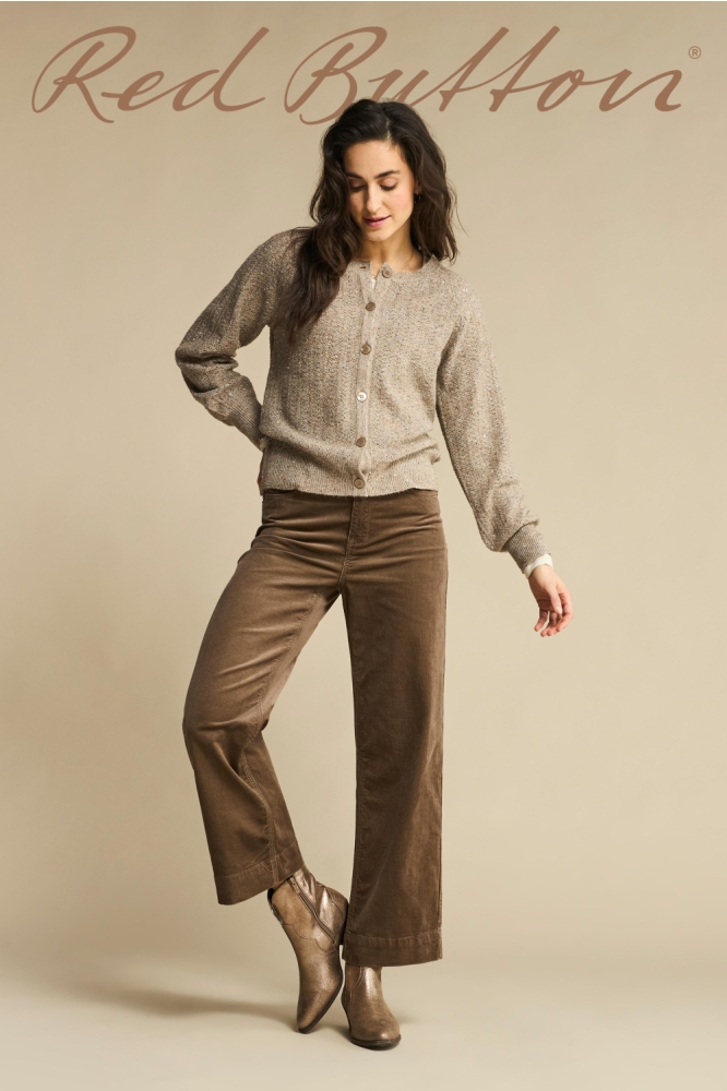 Red Button bruine dames vest | Model vooraanzicht