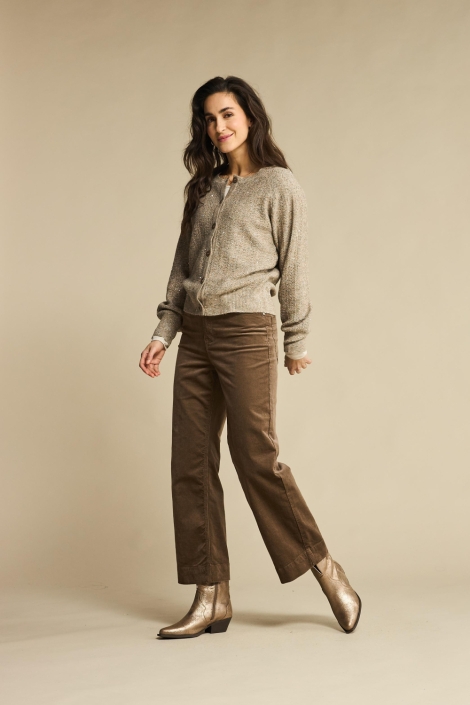 Red Button bruine dames vest | Model zijaanzicht