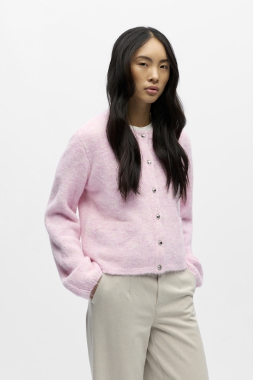 Object Trui OBJSAGGIA RE L/S KNIT CARDIGAN NOOS 23046886 PINK LADY/MELANGE