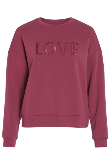 Vila VIREFLECT LOVE O-NECK L/S TOP 14113268 Anemone