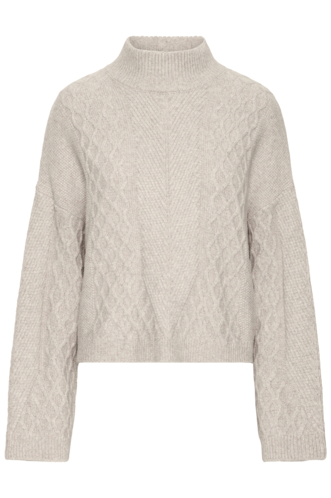 Ichi beige dames trui | Vooraanzicht