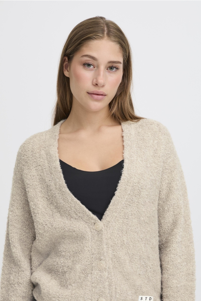 Ichi beige dames vest | Close up
