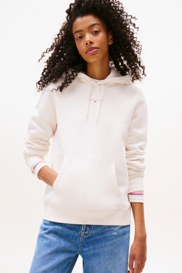 Tommy Jeans Trui TJW REG LINEAR HOODIE DW0DW21963 YBH ANCIENT WHITE