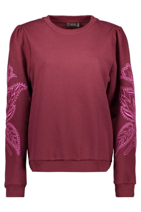 Geisha bordeaux dames sweater | Vooraanzicht