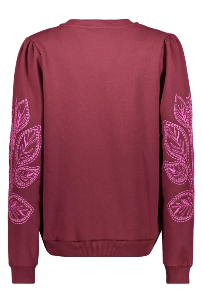 Geisha bordeaux dames sweater | Achteraanzicht
