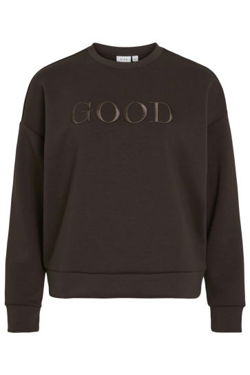Vila Trui VIREFLECT DETAIL SWEATSHIRT /LN 14112388 Coffee Bean/GOOD