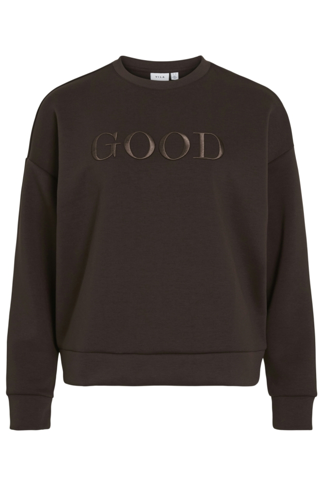 Vila bruine dames sweater | Vooraanzicht