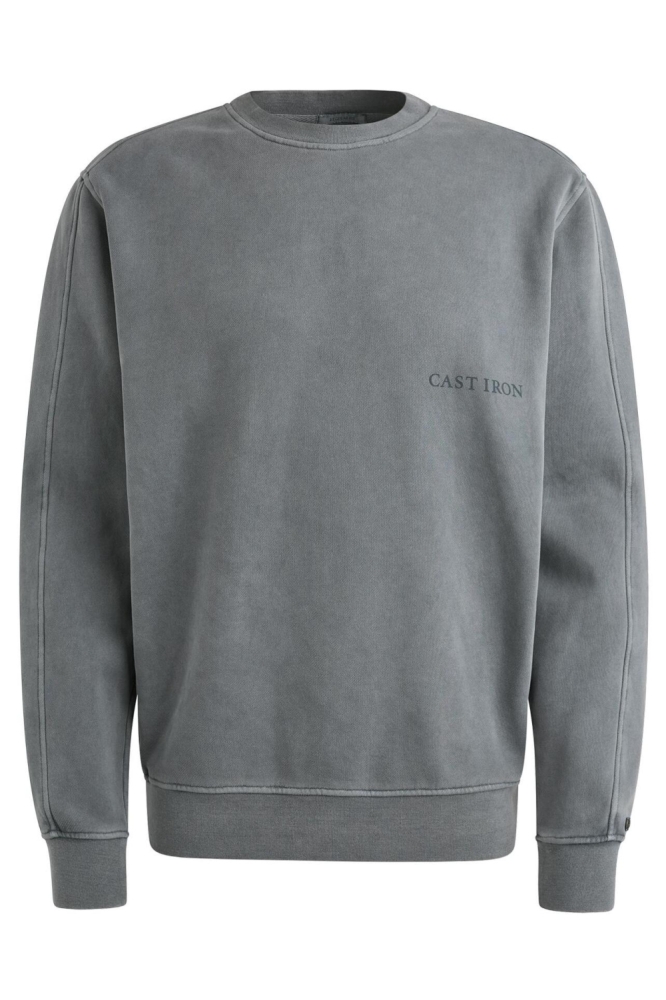 Cast Iron blauwe heren sweater | Vooraanzicht