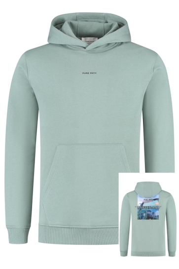Pure Path REGULAR FIT HOODIE 25030317 10 ARMY GREEN