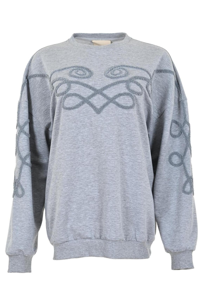 Maicazz grijze dames sweater | Vooraanzicht