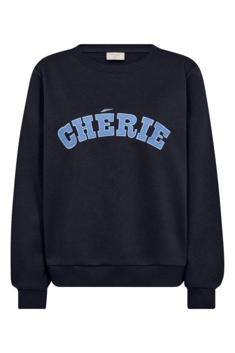 Freequent blauwe dames sweater | Vooraanzicht