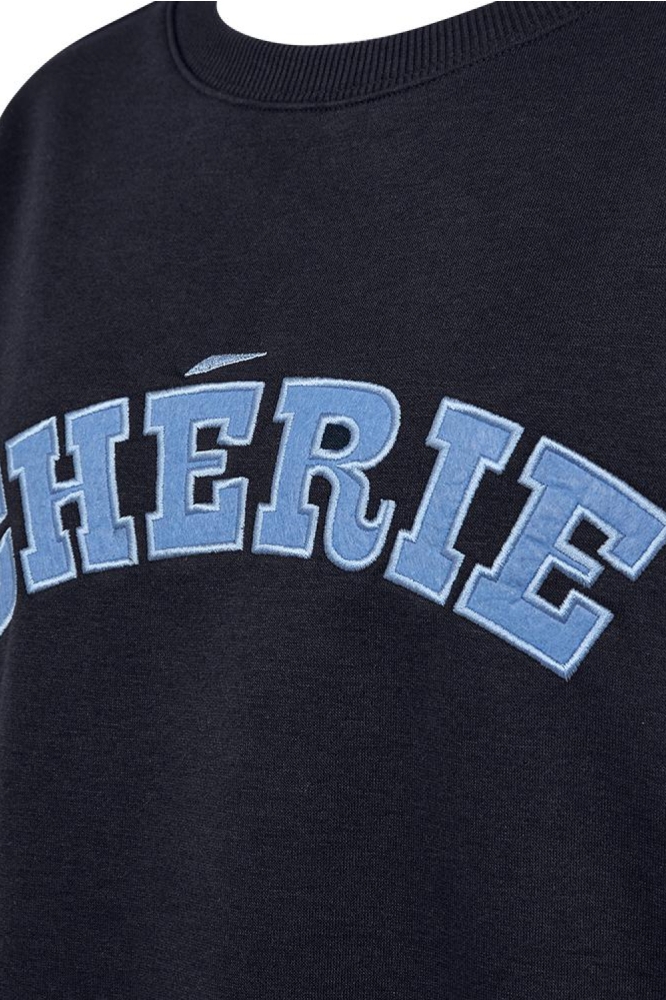 Freequent blauwe dames sweater | Close up