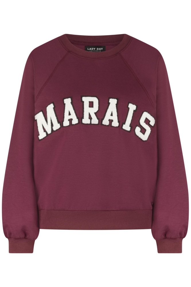 Lady Day bordeaux dames sweater | Vooraanzicht