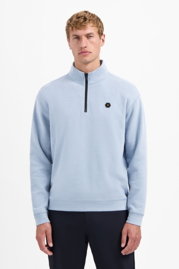 NO-EXCESS ZACHTE SWEATER MET HALVE RITS 29100914 138 DUSTY BLUE