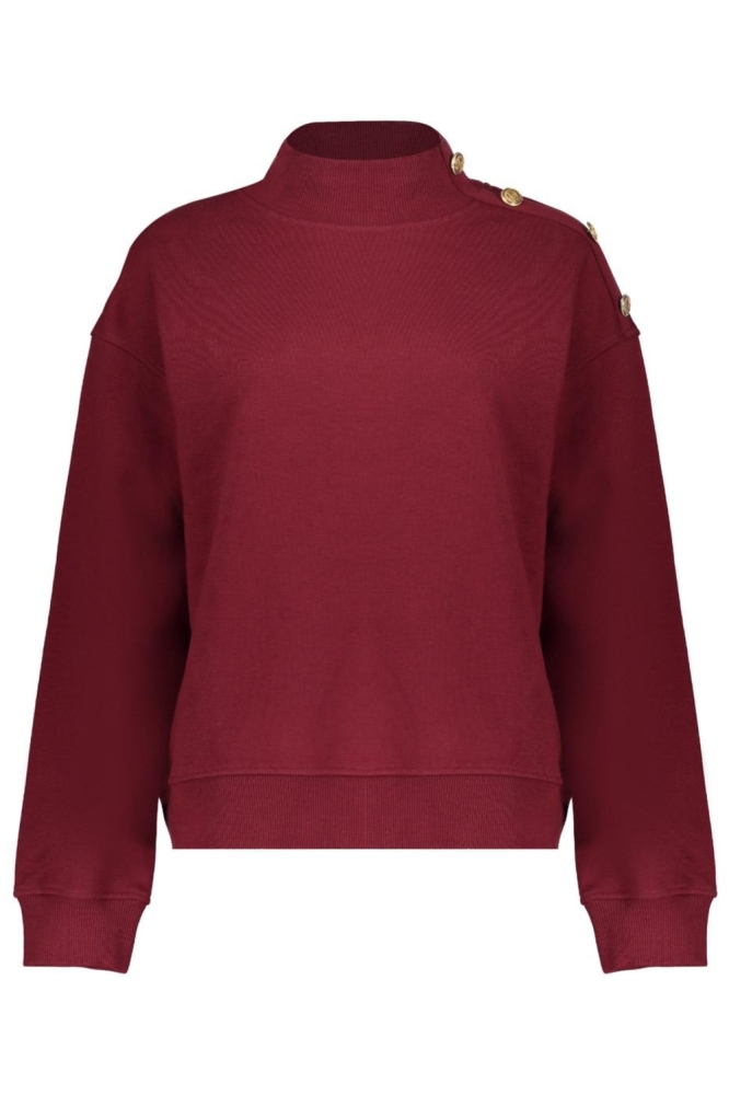Geisha bordeaux dames sweater | Vooraanzicht