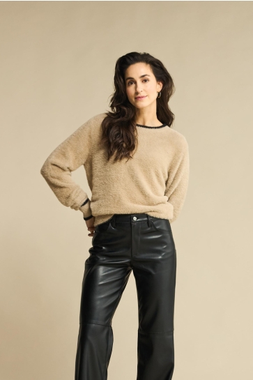 Red Button FLUFFY SWEATER AND CONTRAST SRB4642A CLAY/BLACK