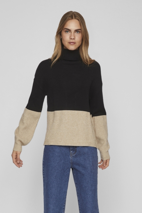 Vila zwarte dames trui | Model vooraanzicht