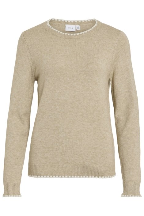 Vila beige dames trui | Vooraanzicht