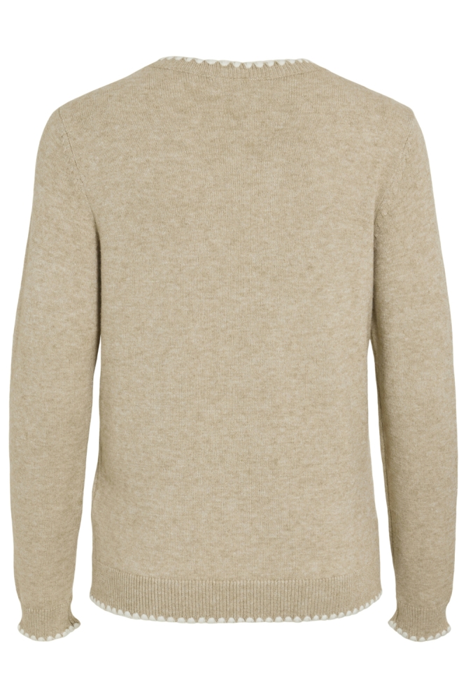Vila beige dames trui | Achteraanzicht