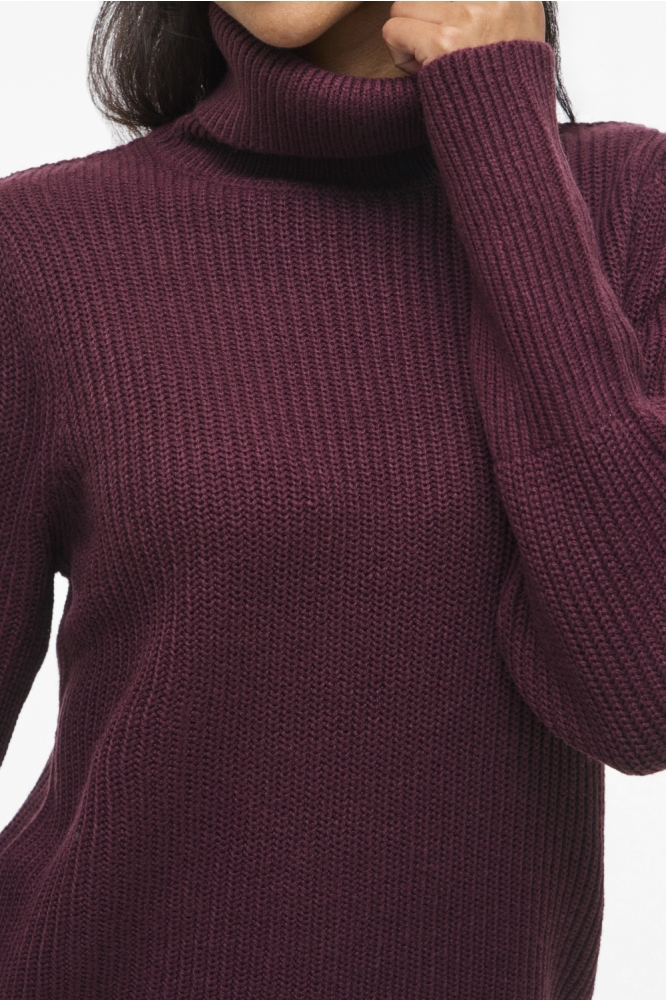 Vila bordeaux dames trui | Close up