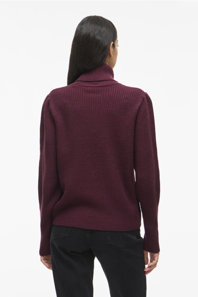 Vila bordeaux dames trui | Model achteraanzicht