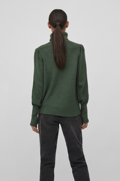 Vila groene dames trui | Model achteraanzicht