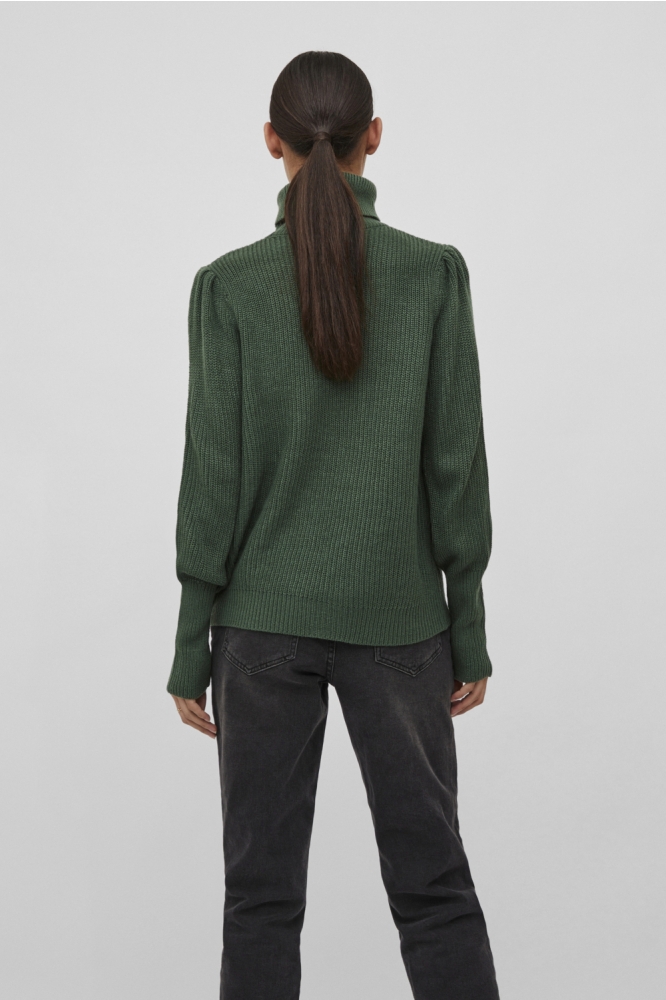 Vila groene dames trui | Model achteraanzicht