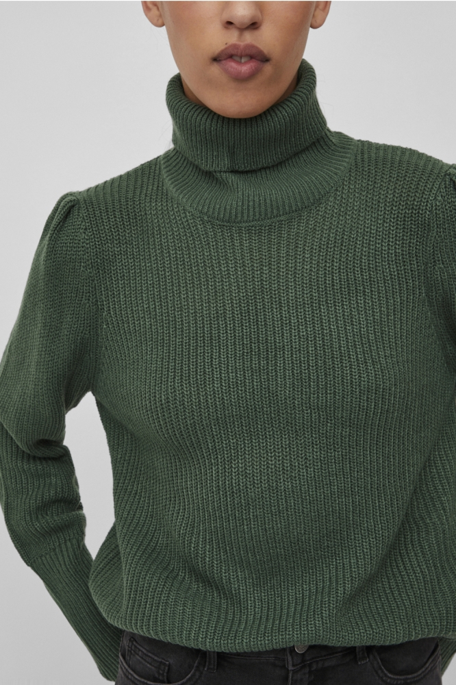 Vila groene dames trui | Close up