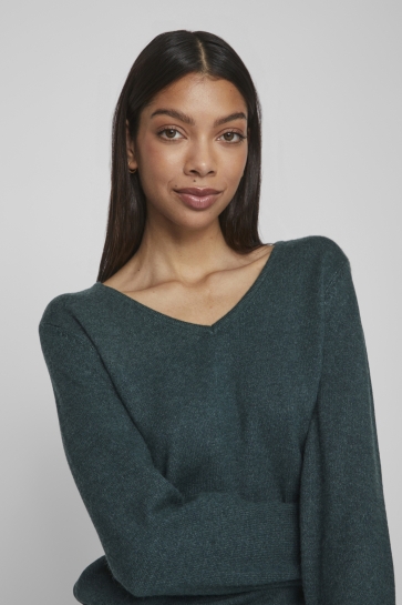 Vila VIRIL V-NECK L/S KNIT TOP NOOS 14042769 Ponderosa Pine