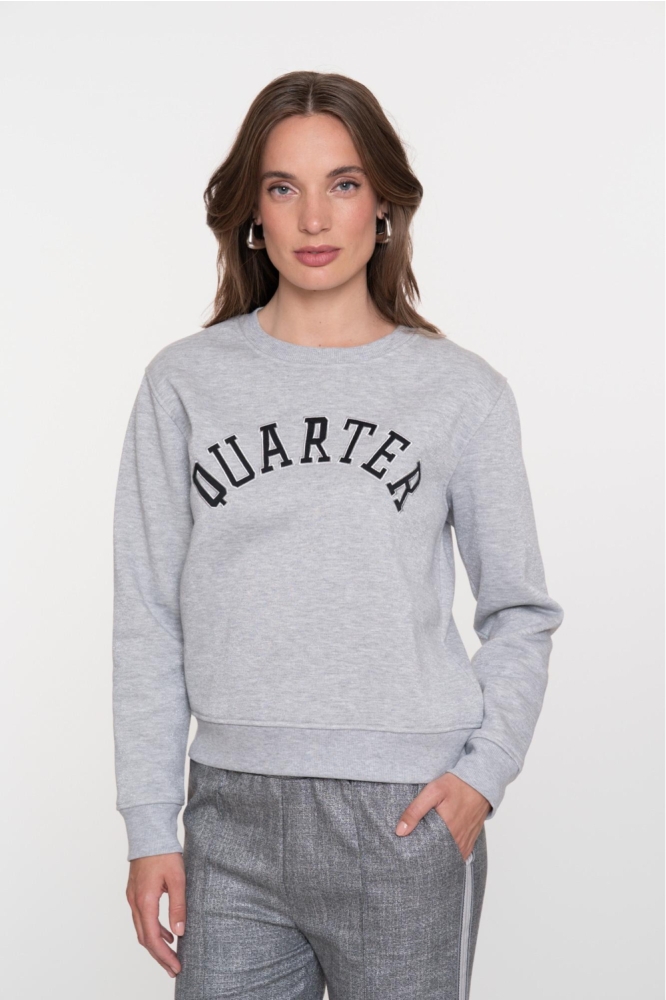 Geisha grijze dames sweater | Model vooraanzicht