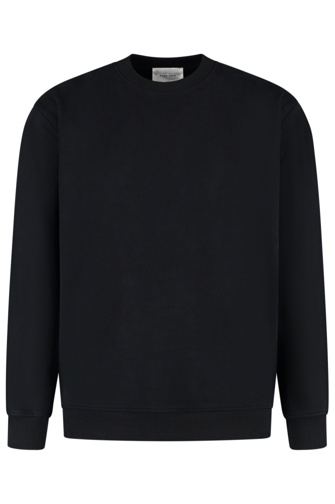 Pure Path zwarte heren sweater | Vooraanzicht
