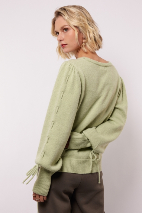 Fluresk groene dames sweater | Vooraanzicht