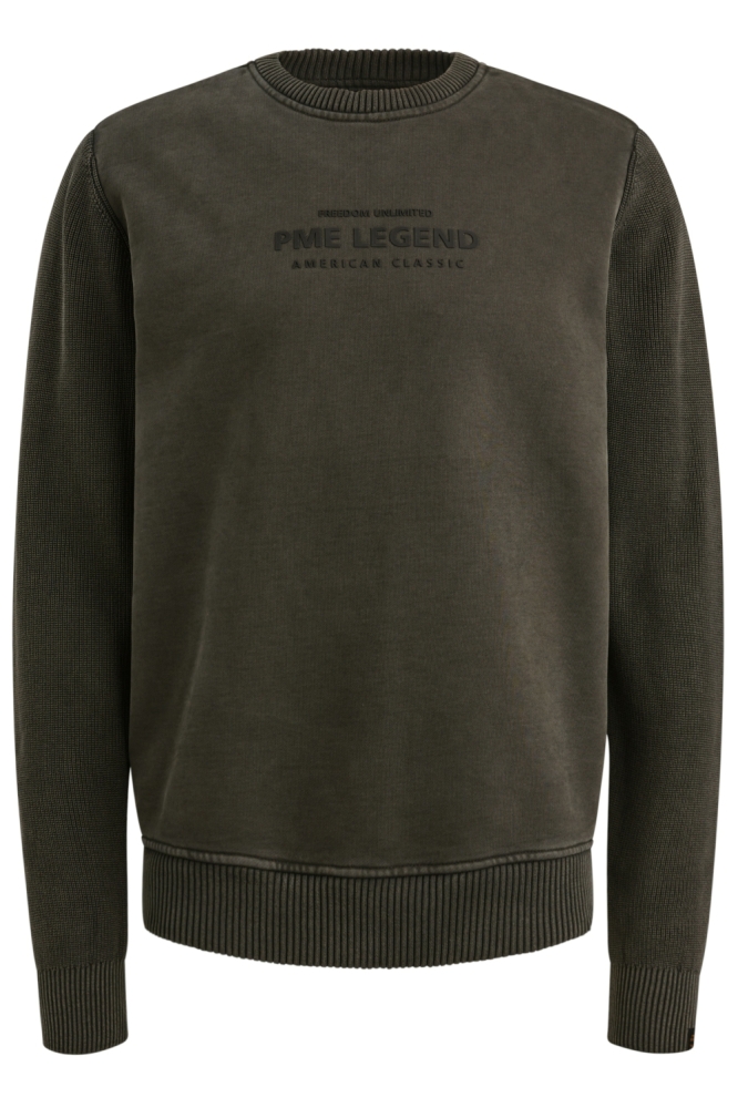 PME legend grijze heren sweater | Vooraanzicht
