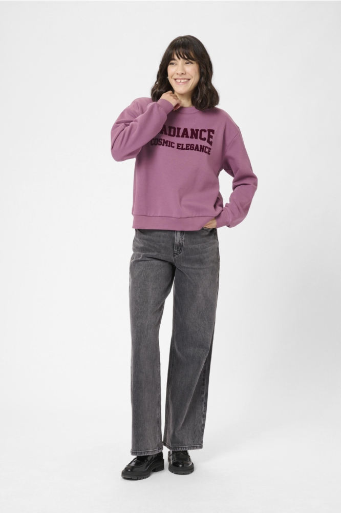 Kaffe paarse dames sweater | Model