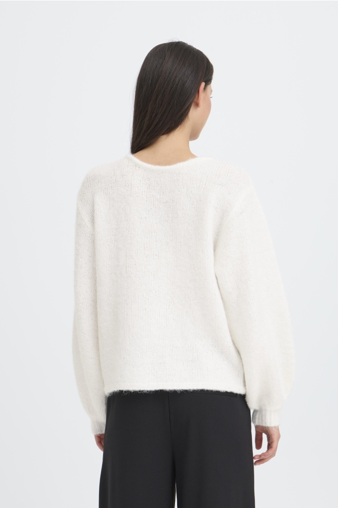 Ichi ecru dames trui | Model achteraanzicht